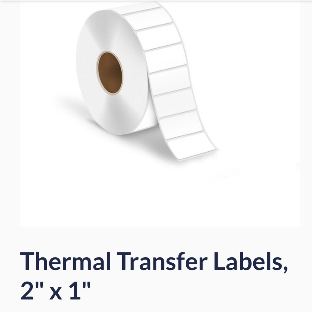 2 rolls of 2” x 1” Thermal Transfer Labels - 11,000 labels